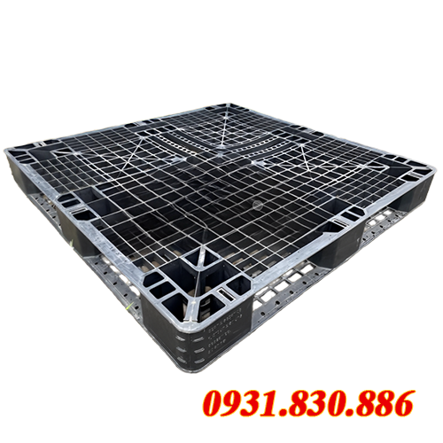PALLET NHỰA 1100X1100X120MM MÀU ĐEN CŨ (1)