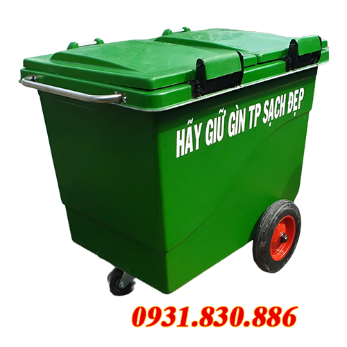 THÙNG RÁC NHỰA 660L CÓ 3 BÁNH ĐẶC