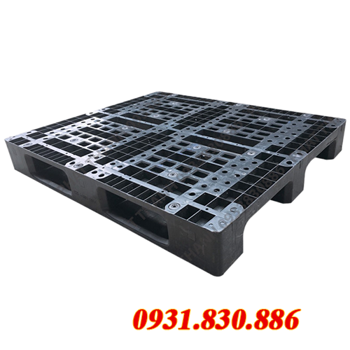 PALLET NHỰA PL10LK KT 1200x1000x150mm - MÀU ĐEN - LÕI THÉP