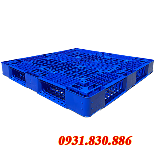 MỚI - PALLET NHỰA 1100X1100X125MM XANH DƯƠNG ĐẬM