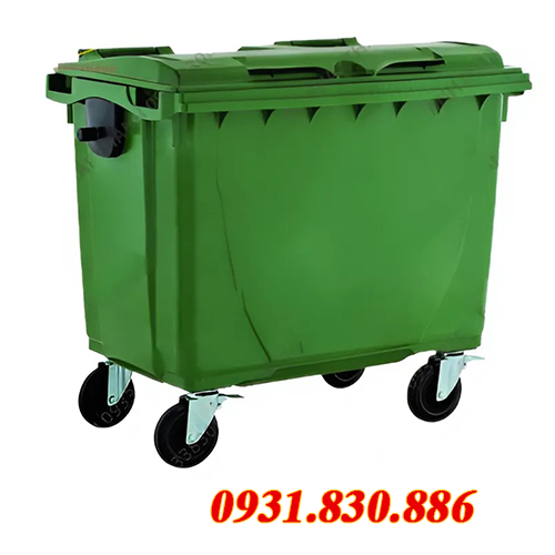 THÙNG RÁC NHỰA 660L CÓ 4 BÁNH XE