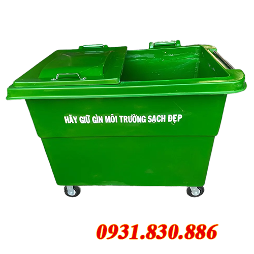 THÙNG RÁC NHỰA COMPOSITE 660L CÓ 4 BÁNH XE