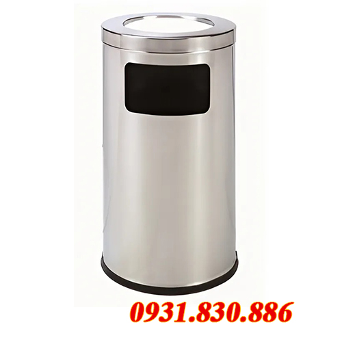 THÙNG RÁC INOX TRÒN A35-N CÓ GẠT TÀN THUỐC